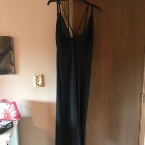 Black sleeveless maxi dress